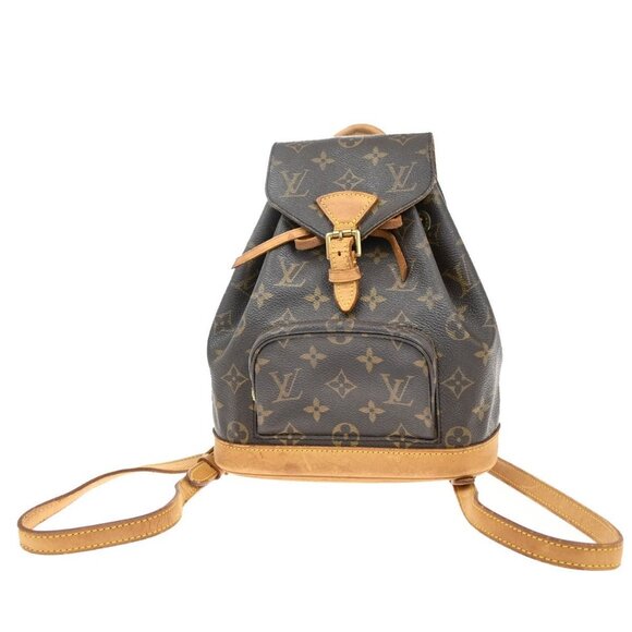 LOUIS VUITTON Mini Montsouris Backpack Bag Monogram Leather Brown main image 9